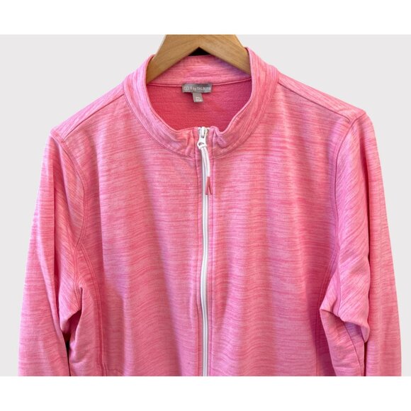 T by Talbots Plus Size Petite 2XP Pink Zip Up Jacket Activewear Athleisure - Picture 2 of 6